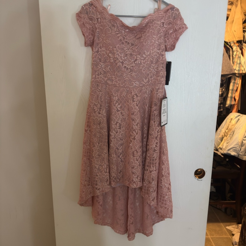 City Studio Pink Lace High Low Dress